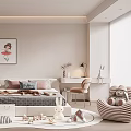 Cozy Modern Kids Bedroom With Toys Wall Art And Furniture