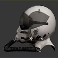 3D Rendered Tactical Weapon Helmet With Face Shield And Breathing Tube