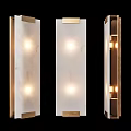 Modern Wall Sconces with White Panel and Brass Frame Warm Lighting Design 3d model