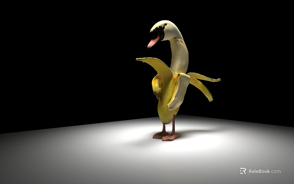 Creative Swan Shaped Decorative Ornament Set Made From Banana Peel For Home Decoration 3d model 