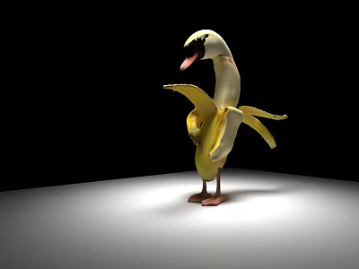 Creative Swan Shaped Decorative Ornament Set Made From Banana Peel For Home Decoration 3d model