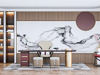New Chinese Style Study 3d model