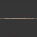 Ornate Copper Long Handle Spear With Decorative Carvings And Metallic Shine