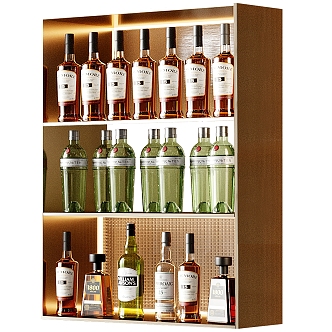 Modern Wine Bottle Wine Cabinet Wine Ware 3d model