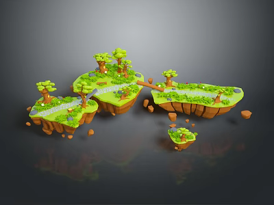 Modern Cartoon Scene 3d model