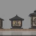 Illuminated Chinese Style Outdoor Lights With Fu Character And Traditional Patterns