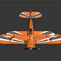 Orange Biplane Model With Red Cross Logo And White Stripes Design