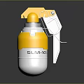 Yellow And Silver SLM-101 Weapon Hand Grenade With Pull Ring Metal Container