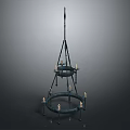Hanging Tiered Black Metal Candle Lamp With Multiple Candles For Home Decoration