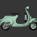 Vintage Light Turquoise Scooter With Black Seat And Classic Design