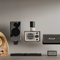 Stylish Audio Speakers Collection With Wooden Wall Mounted Marshall And Modern Design Styles