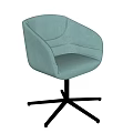 Light Blue Modern Office Chair With Armrests And Black Five Star Base