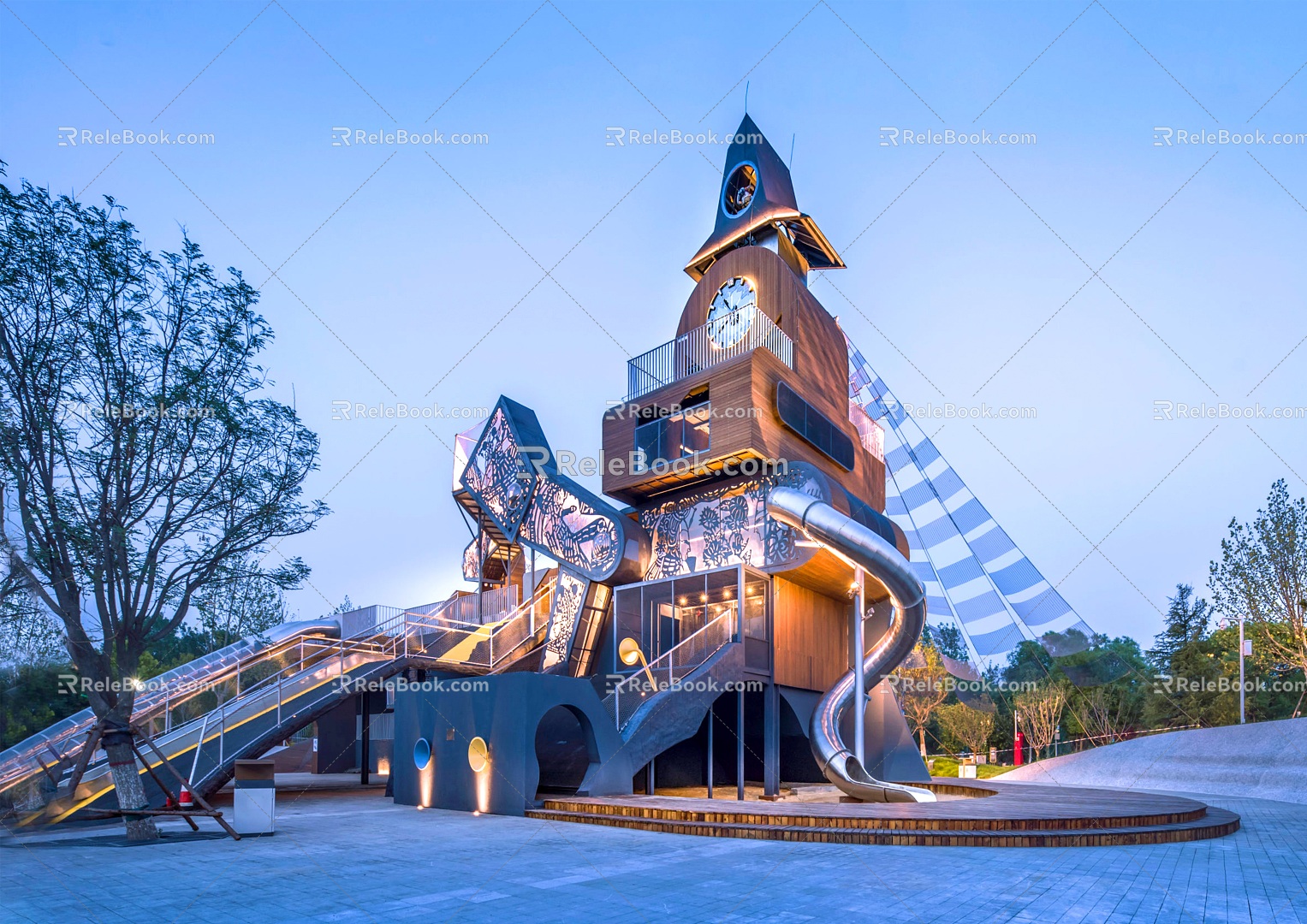 Shadow Theme Children's Park Slide model