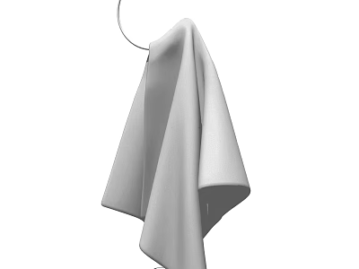 Soft White Towel Hanging On Hook For Bathroom Drying Use 3d model