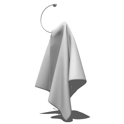 Soft White Towel Hanging On Hook For Bathroom Drying Use 3d model