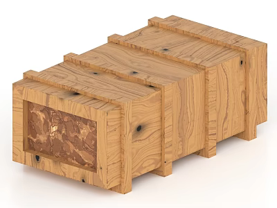 Rustic Wooden Storage Box With Natural Wood Grain And Stackable Design For Home Decor 3d model