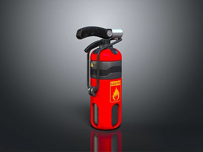 Red and Black Portable Fire Extinguisher with Handle for Home Safety 3d model