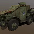 Vintage Military Armored Truck With Machine Gun Spade Logo And Camouflage Paint