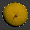 Fresh Ripe Yellow Orange Fruit With Small Stem On Dark Reflective Background