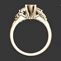 Elegant Gold Ring With Gemstone And Intricate Pattern Design For Fashion Accessory