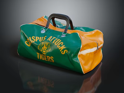 Caspus Attucks Tigers Green And Yellow Stylish Duffel Bag With Logo 3d model