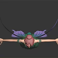 Fairy Character With Colorful Wings And Green Purple Outfit Design Details