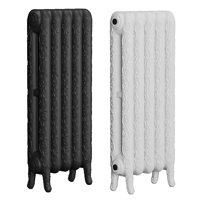 Cast Iron Radiators Black And White Decorative Vintage Design For Home Heating 3d model