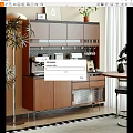 Modern Silent Sideboard Locker Coffee Machine Wine Bottle Wine Glass Ornaments Combination 3d model