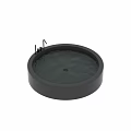 Elegant Black Round Freestanding Bathtub With Modern Faucet And Water Ripples