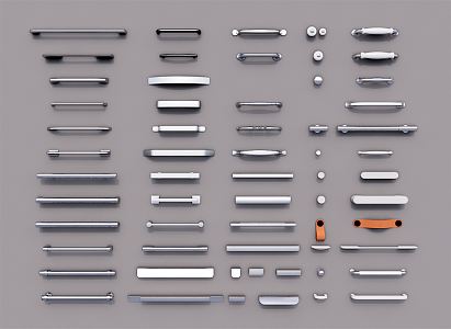 Modern Door Handle Metal Door Handle Hardware Components 3d model