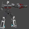 Mechanical Robot Model With Gray Red White Building Blocks And Joints Structure