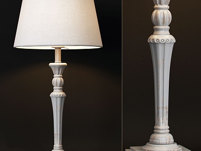 French Pastoral Simple European Table Lamp 3d model