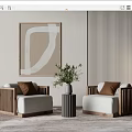 Quiet Leisure Sofa Combination Single Sofa 3d model