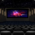 Cinema Interior With Starry Screen Starry Ceiling Black Seats And Lighting 3d model