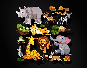 Cartoon animal silhouette decoration 3d model