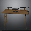 Minimalist Wooden Table Furniture With Black Supports And Sturdy Legs