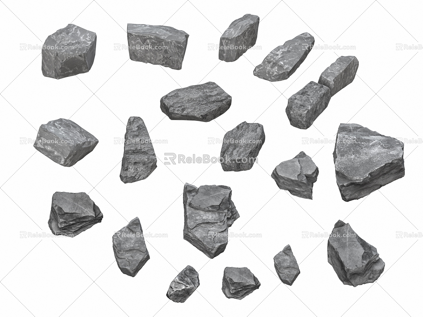 Modern Stone Landscape Stone Stone Block Rock Stone Gravel 3d model