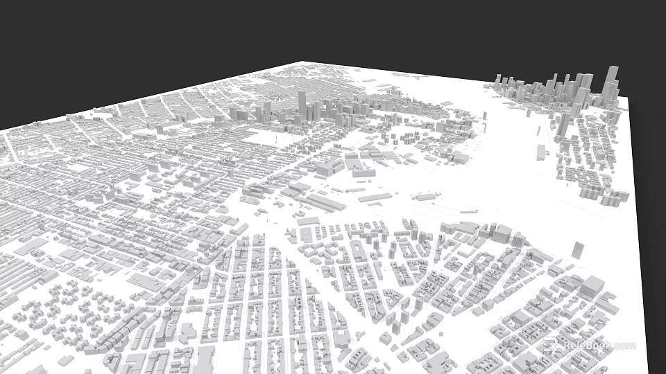 Detailed Urban City Architecture Model Featuring Street Layout And Building Structures 3d model 
