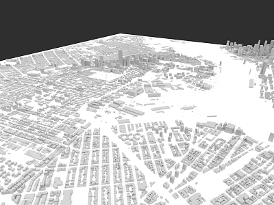 Detailed Urban City Architecture Model Featuring Street Layout And Building Structures 3d model