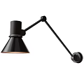 Modern Black Wall Lamp With Adjustable Arm And Conical Shade Warm Light 3d model