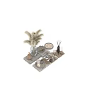 Minimalist Decorative Ornament Collection With Pampas Grass Vase Candles Diffuser And Ceramic Pieces
