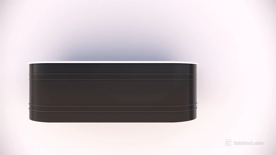 Modern Black Freestanding Bathtub With Sleek Design In Minimalist Bathroom 3d model 