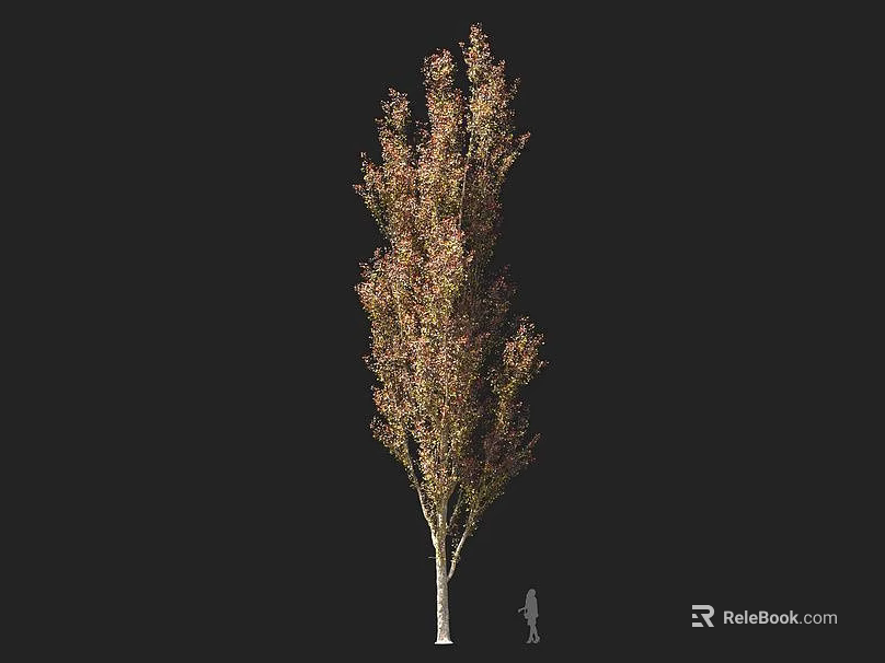 Tall Arbor With Pink And Green Foliage And Human Figure For Scale 3d model 