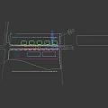 Modern Commercial Street With Glass Curtain Walls Ground Floor Shops And Parked Car