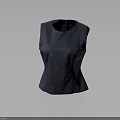 Classic Fitted Navy Sleeveless Top With Modern Design And Solid Color 3d model