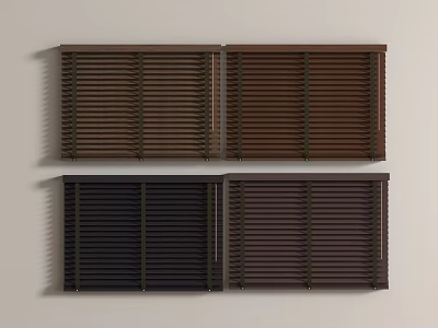 Various Shades Of Brown Wooden Window Blinds For Home Interior Decoration Options 3d model