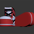 High Top White Red Black Sneakers Lace Up Casual Footwear Stylish Design