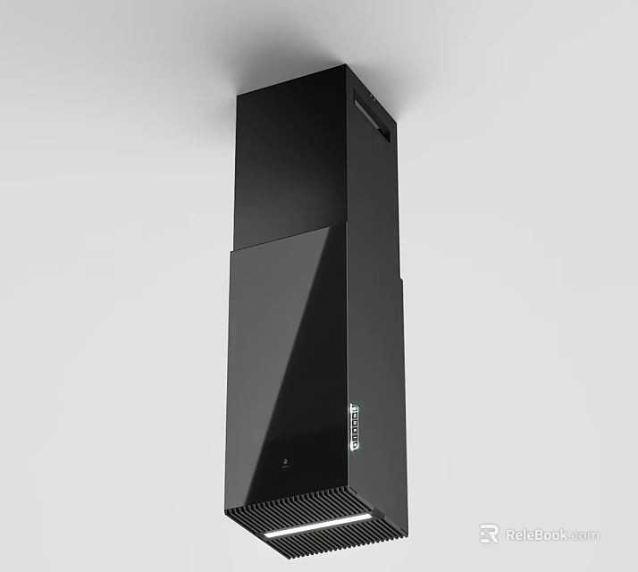 Modern Black Range Hood Kitchen Appliance Featuring Sleek Design And Powerful Ventilation 3d model