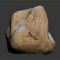Two Natural Wood Stone Decorative Pieces With Brown And White Veined Textures