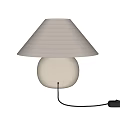 Minimalist Table Lamp With White Ceramic Base And Light Gray Fabric Shade 3d model